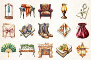 18th Century Victorian Fall Clipart, an Illustration by Rose Art (Thumbnail 2 of 7)