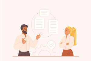 Active listening soft communication, a Person Illustration by Lemberg Vector