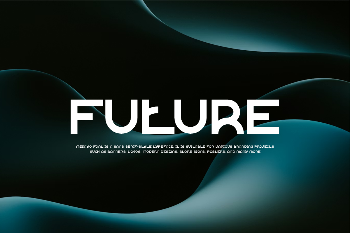 Mizayo - Geometric Font, a Sans Serif Font by QR Design Studio (Photo 2 of 9)