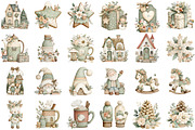 Hygge Christmas Watercolor Clipart, an Illustration by DreamCafeArt (Thumbnail 2 of 6)