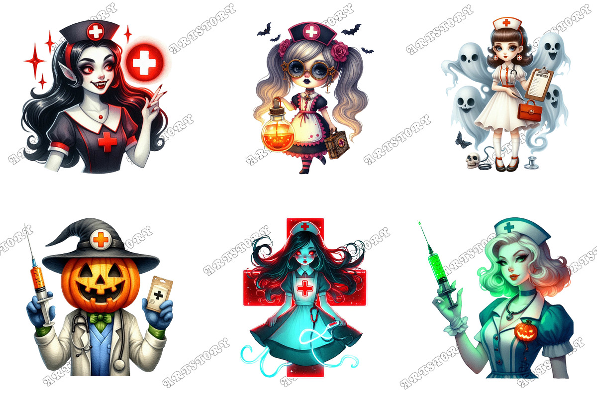 Halloween Nurse PNG Sublimation, an Illustration by designcity5 (Photo 2 of 5)