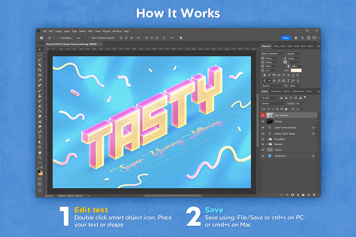Funny Playful Text Effects, a Layer Style Add-On by Andrew Skoch Design (Photo 2 of 9)