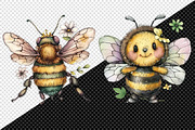 Watercolor Bee Png Clipart, an Illustration by Creative Art (Thumbnail 2 of 8)