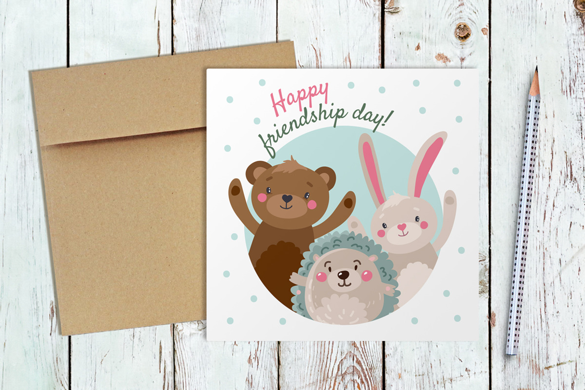 Happy Friendship Day Cards, an Animal Illustration by martynmarin (Photo 3 of 3)