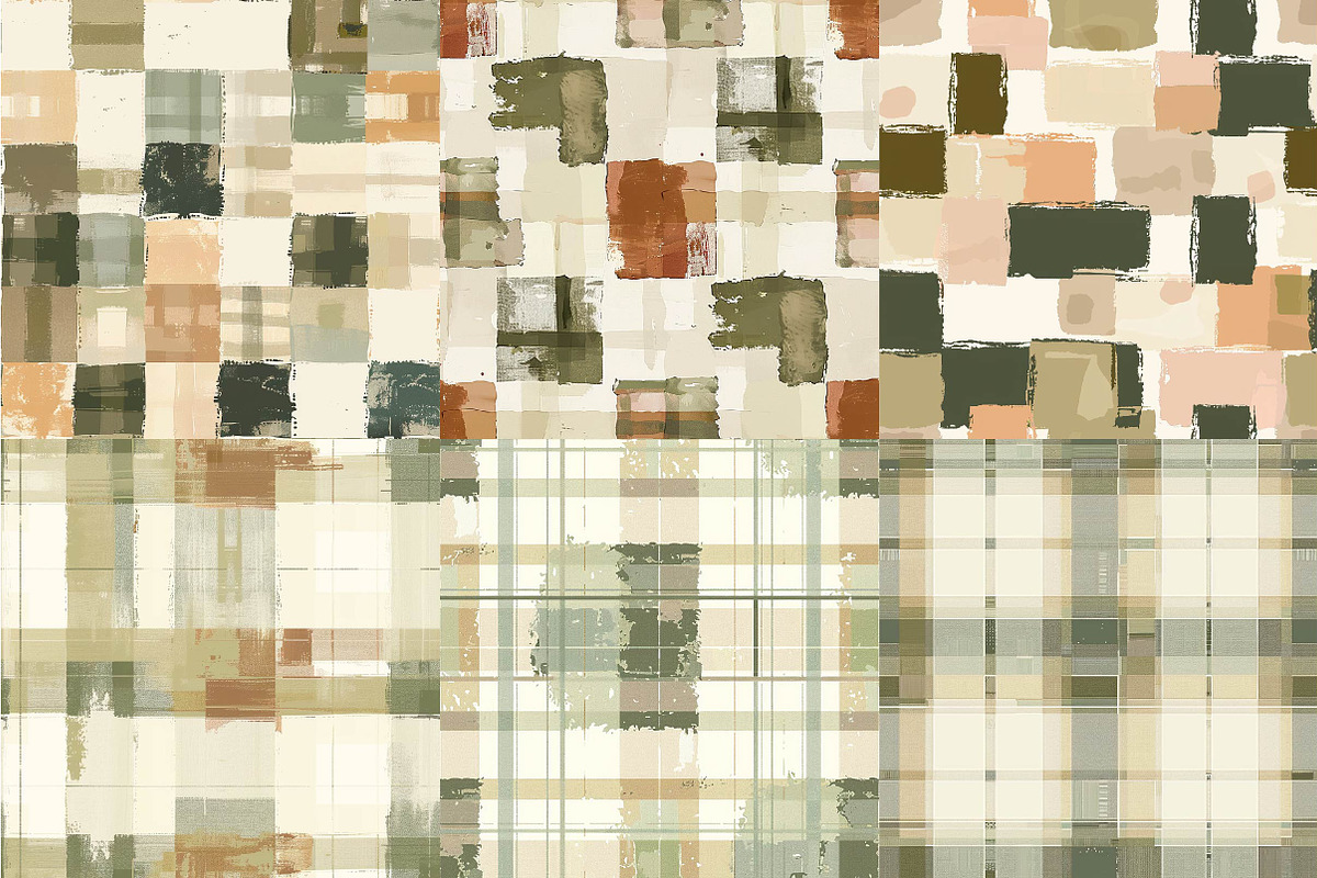 Muted Boho Checkered Backgrounds, a Texture Illustration by DreamPrint404 (Photo 6 of 6)