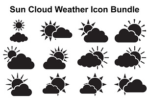 Sunny Cloud Weather Symbols, an Object Graphic by Designer_Momina