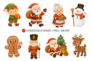Christmas Characters PNG Set., a Decorative Illustration by kaisorn (Thumbnail 1 of 6)
