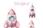 Pink Astronaut Clipart, Space Girl, a Person Illustration by VM PARTYS  BY TAIRUMA (Thumbnail 8 of 10)