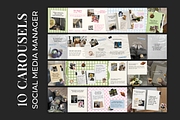 Carousels for Social Media Managers, a Social Media Template by Meraki Templates (Thumbnail 1 of 10)