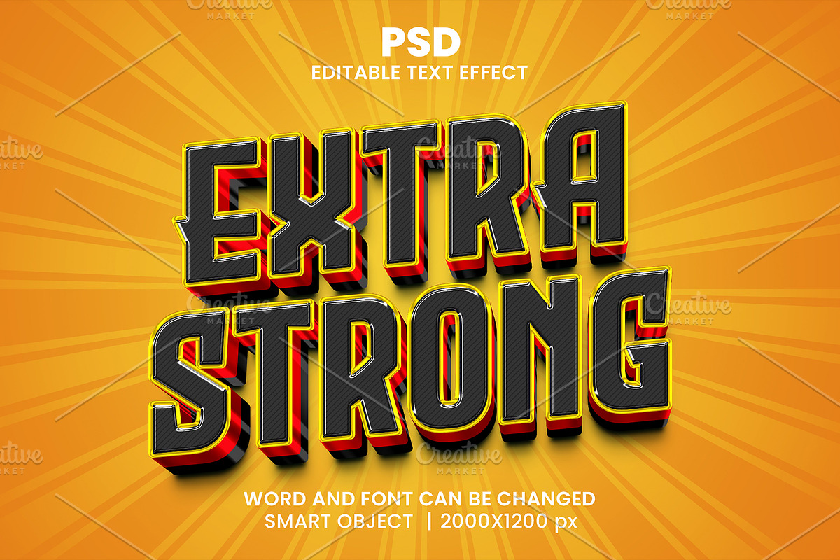 Funny 3d Editable Psd Text Effect, a Layer Style Add-On by bdrobin (Photo 1 of 2)