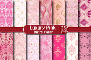 Luxury Pink Digital Paper, an Illustration by DreamPrint404