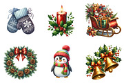 Watercolor Christmas Clipart, an Illustration by DreamArtGraphic (Thumbnail 4 of 5)
