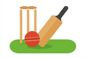 Cricket equipment including bat, a Sport Illustration by ZinetroN