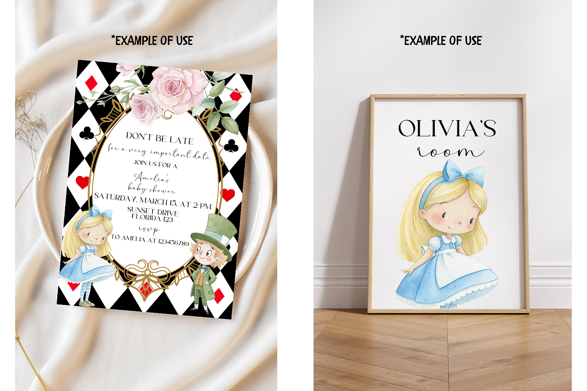 Watercolor Alice Adventures PNG, an Illustration by TatiMockup (Photo 5 of 5)