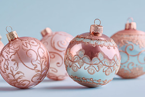 Pastel holiday ornaments, a Photo by Beautiful things