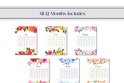 2024 Water Color Flower Calendar, an Object Graphic by Artiverge (Thumbnail 3 of 5)