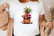 Summer Pineapple Clipart PNG Bundle., an Illustration by SVGArt (Thumbnail 5 of 9)