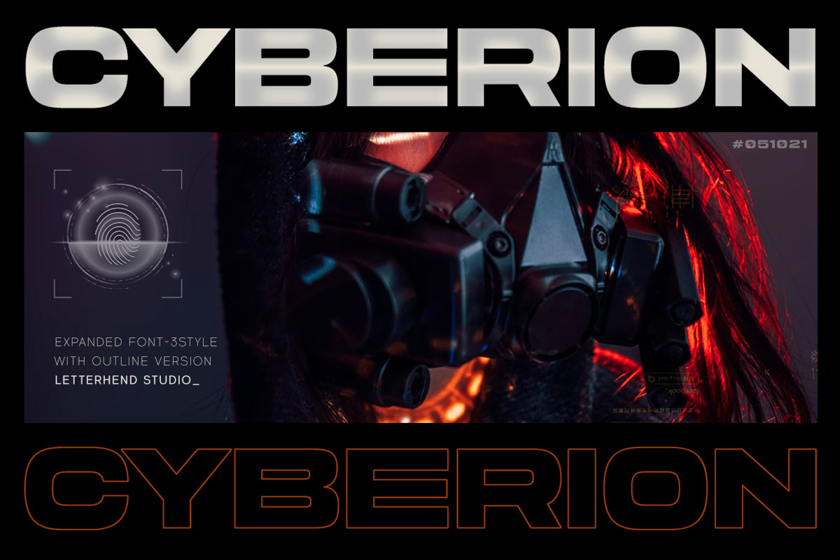 Cyberion - Futuristic Tech Font, a Font by Letterhend Studio (Photo 1 of 9)
