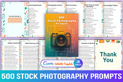 500 Stock Photography Prompts, a Stationery Template by Designmela01 (Thumbnail 1 of 3)