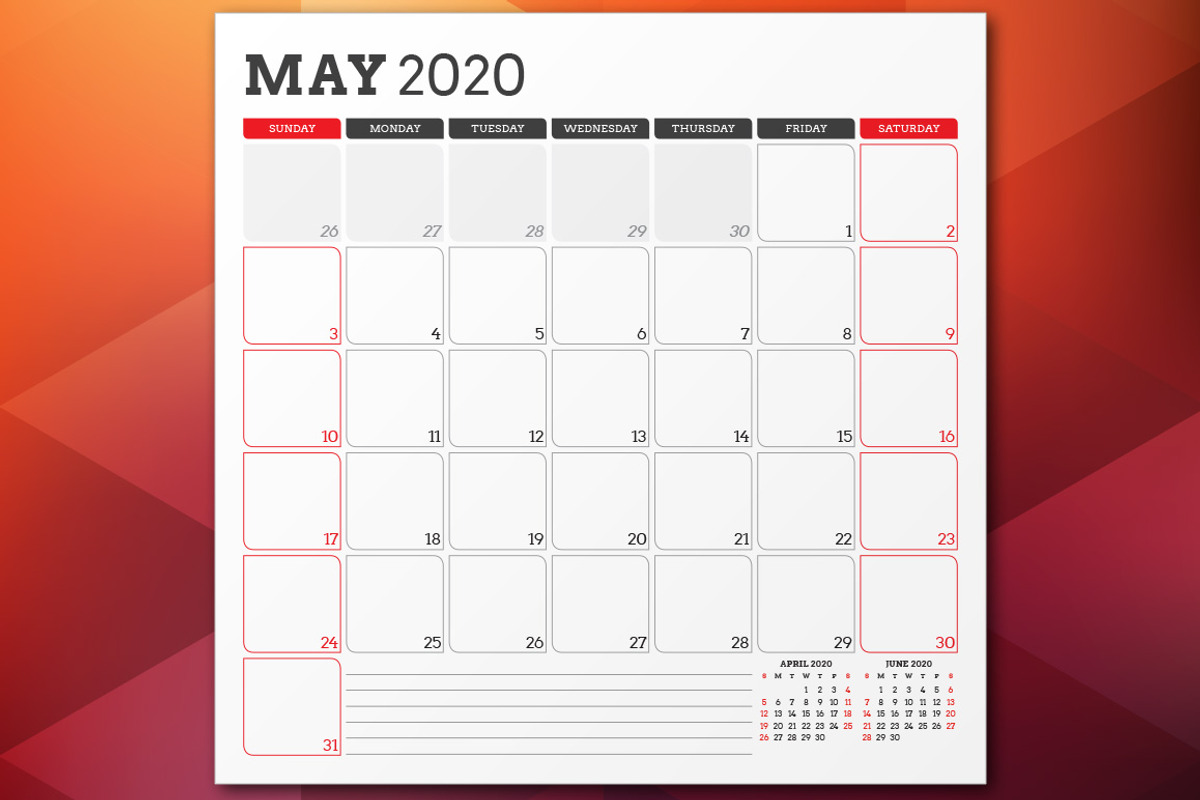 Monthly Planner 2020, a Stationery Template by AntartStock (Photo 3 of 6)