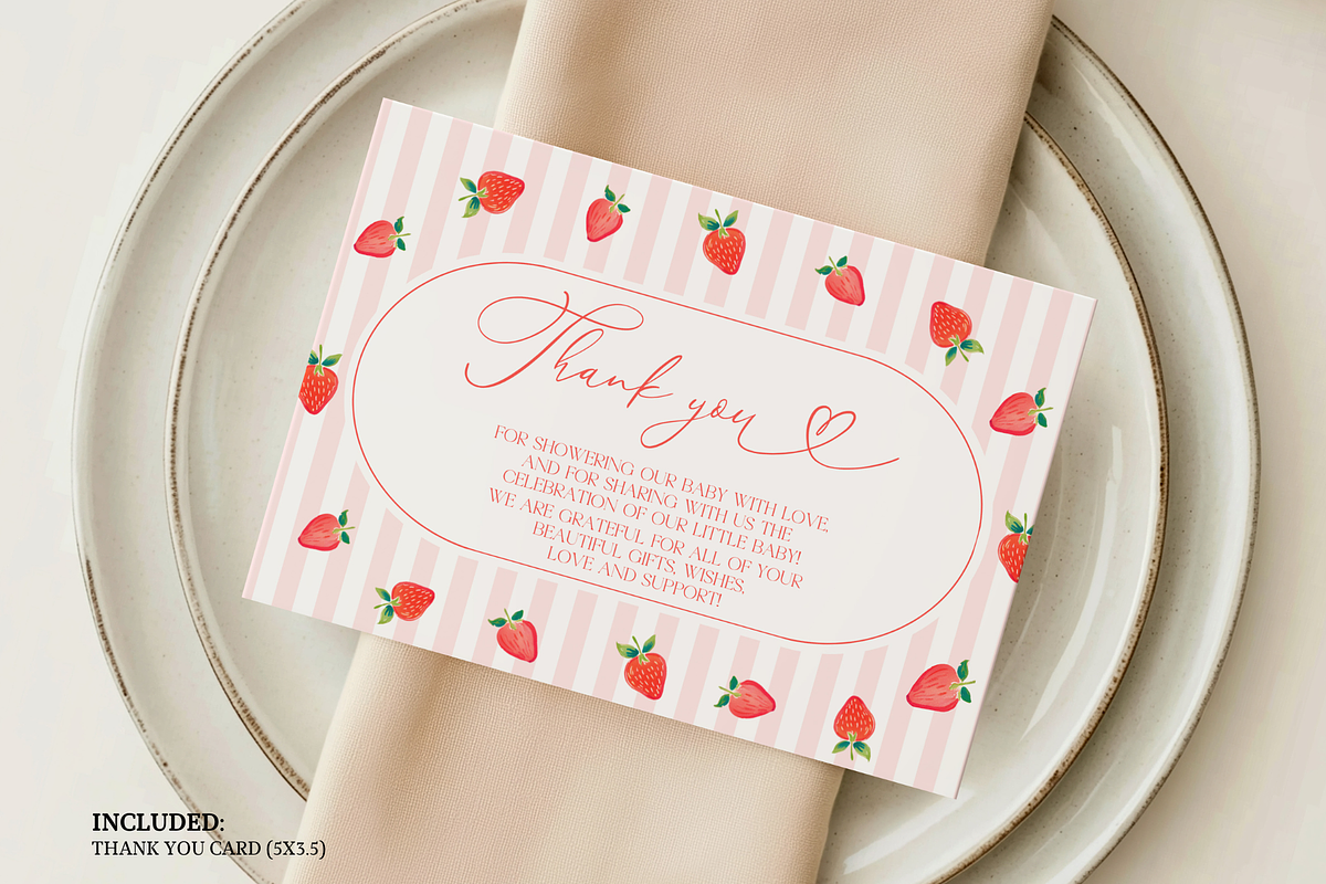 Berry Sweet Baby Shower Invite Set, a Templates & Theme by Digital_Mind (Photo 6 of 7)