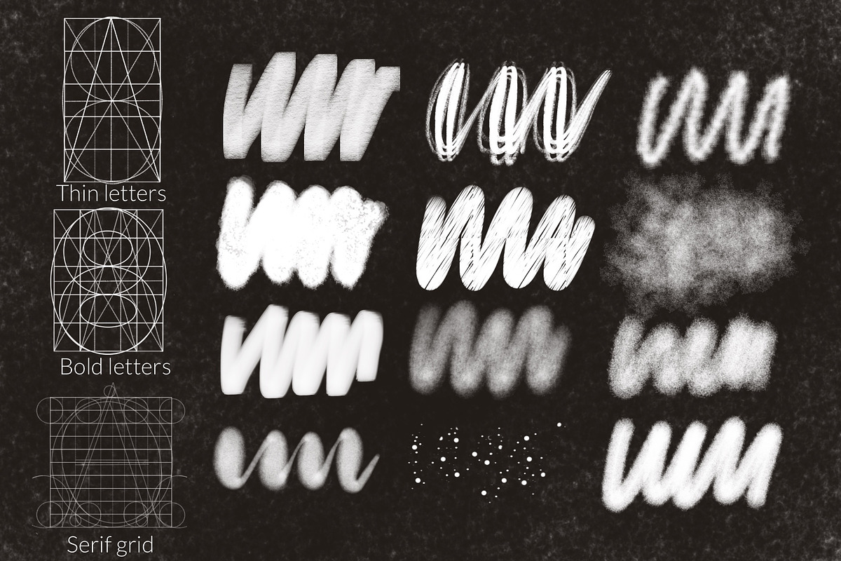 Procreate letter builder chalk brush, a Brush Add-On by Let's Art (Photo 2 of 11)