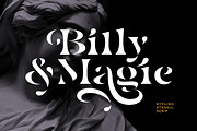Billy Magie - Stylish Stencil Serif, a Serif Font by Sarid Ezra (Thumbnail 1 of 9)