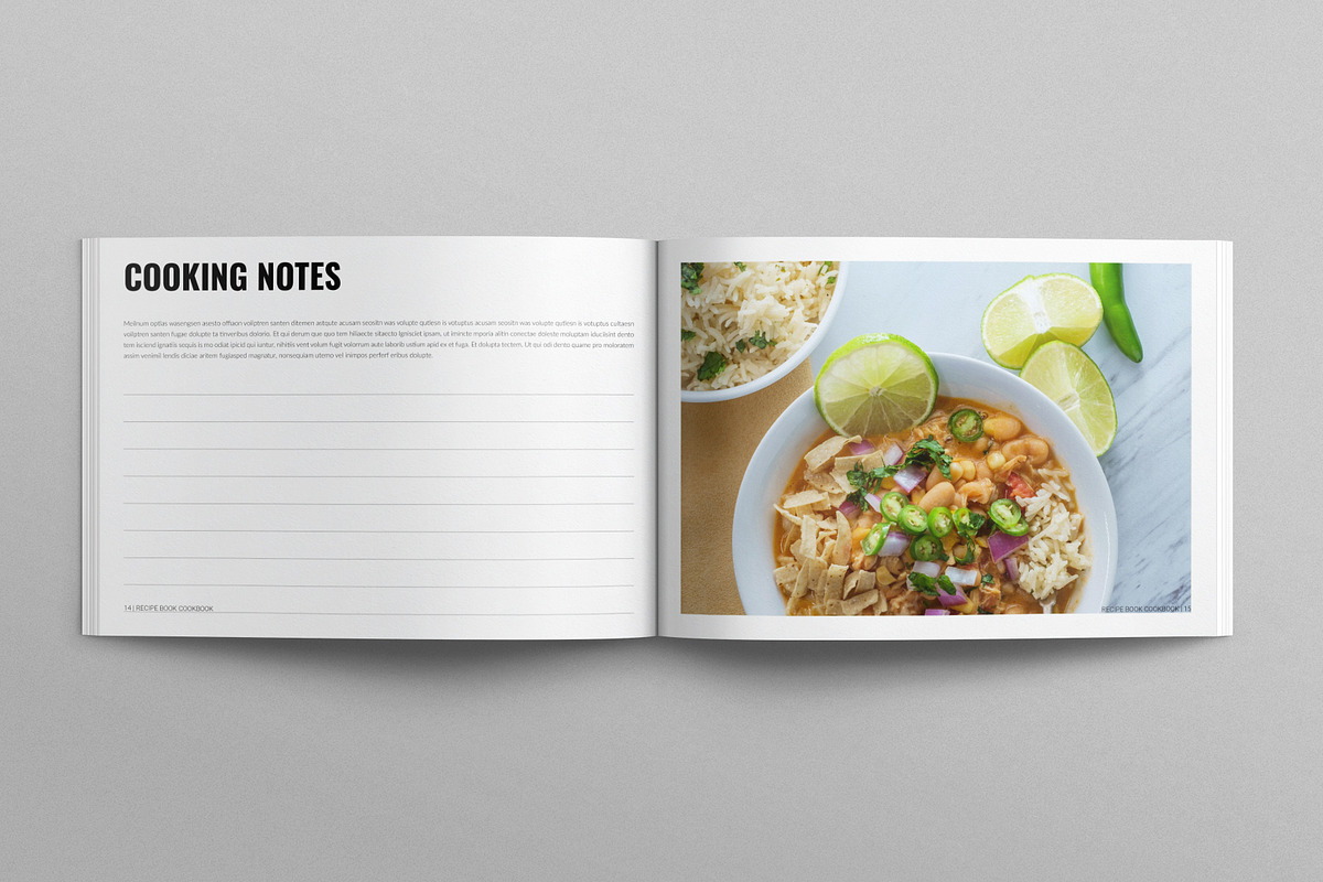 Cookbook Recipe Book Landscape, a Brochure Template by E-Type (Photo 6 of 7)
