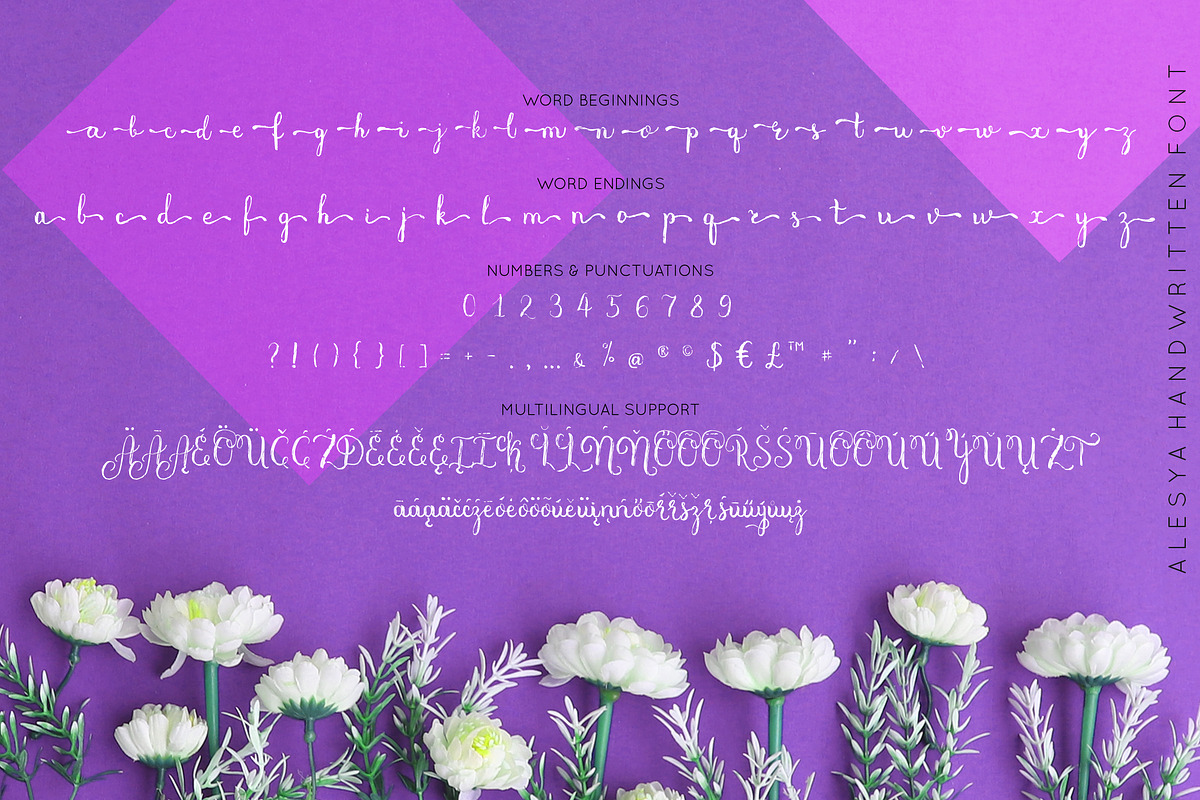 Alesya hand written font preview 3