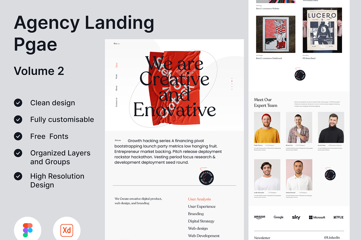 Agency landing page design, a Landing Page Template by Ahmed Rubel (Photo 1 of 3)