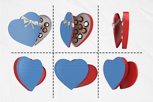 Heart Chocolate Box Mockup Kit