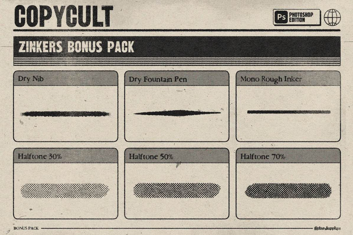 CopyCult for Photoshop, a Brush Add-On by RetroSupply Co. (Photo 6 of 12)