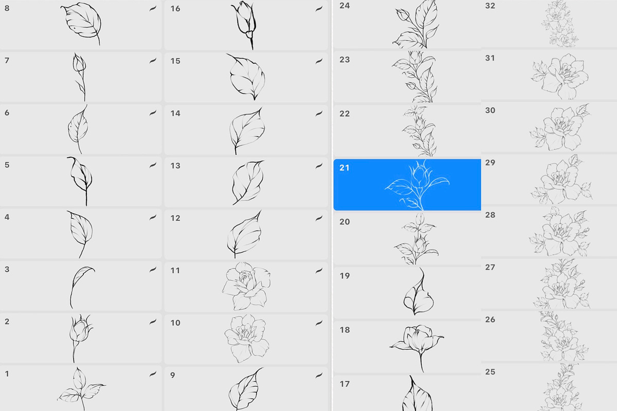 Procreate flower stamp, roses brush, a Brush Add-On by AnnaPolitmerskaja (Photo 3 of 5)