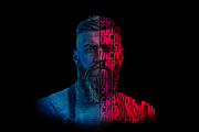 Text Portrait Photoshop Effect FX v1, a Brushes & More by INTENTFX (Thumbnail 8 of 10)