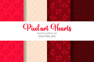 Pixel art Hearts prints |Valentine's, a Pattern Graphic by Tati_Kli