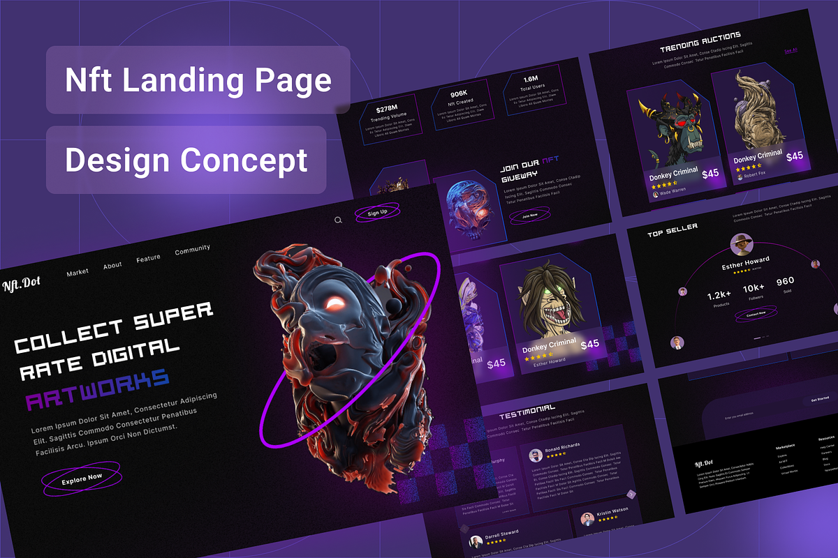 Nft Art Collection Landing Page, a Templates & Theme by Sparkle Template Studio (Photo 3 of 3)