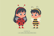 Kids in Ladybug and Bee Costume, an Animal Illustration by Partikusi Design (Thumbnail 2 of 3)