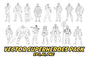 Vector Superheroes Pack, an Illustration by Andres M Rodriguez (Thumbnail 2 of 2)
