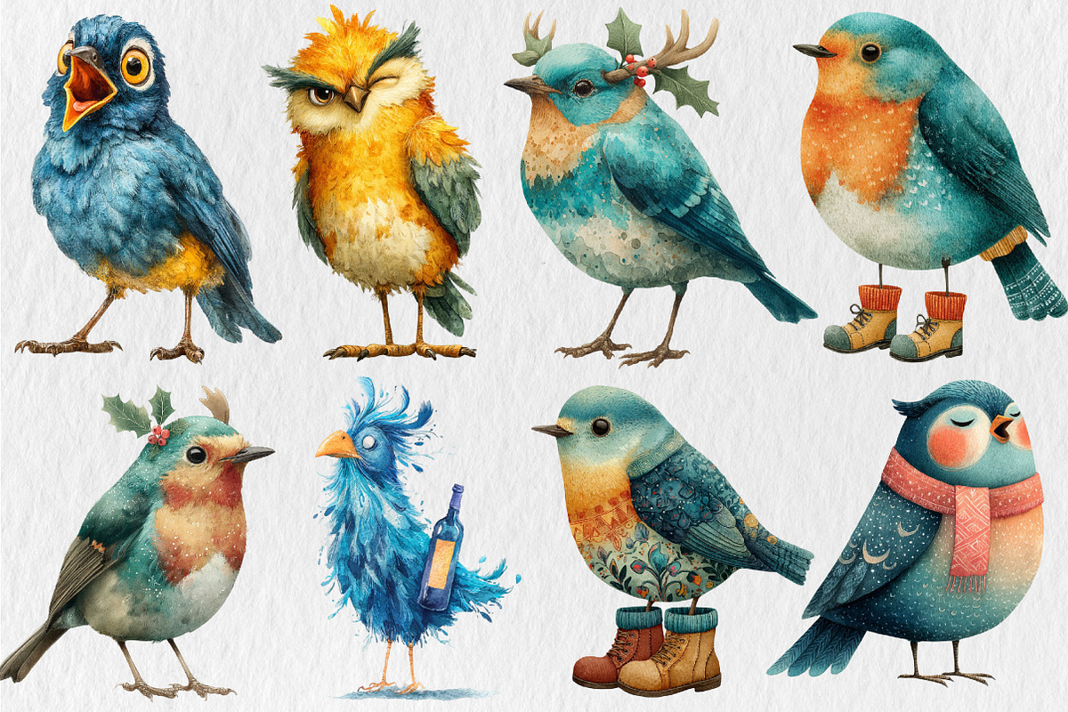 New Year's Eve Birds Clipart, an Animal Illustration by Rose Art (Photo 4 of 4)