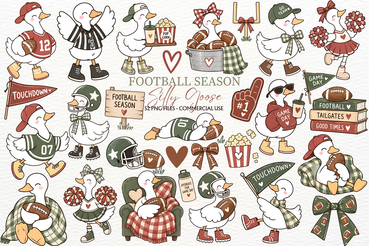 Football Season Clipart Silly Goose, a Sport Illustration by SugarCloudStudioArt (Photo 1 of 6)