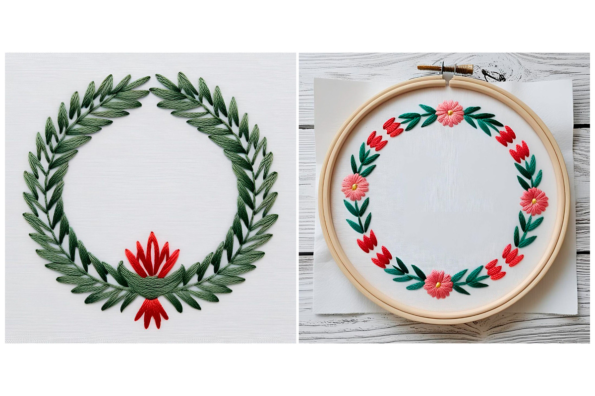 Floral Frame Border Embroidery, a Background Graphic by IrySha (Photo 6 of 7)