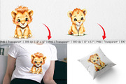 Watercolor Clipart Lion Wildlife, a Graphic by Artnoy (Thumbnail 2 of 5)