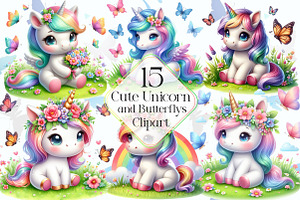 Cute Unicorn Sublimation Clipart