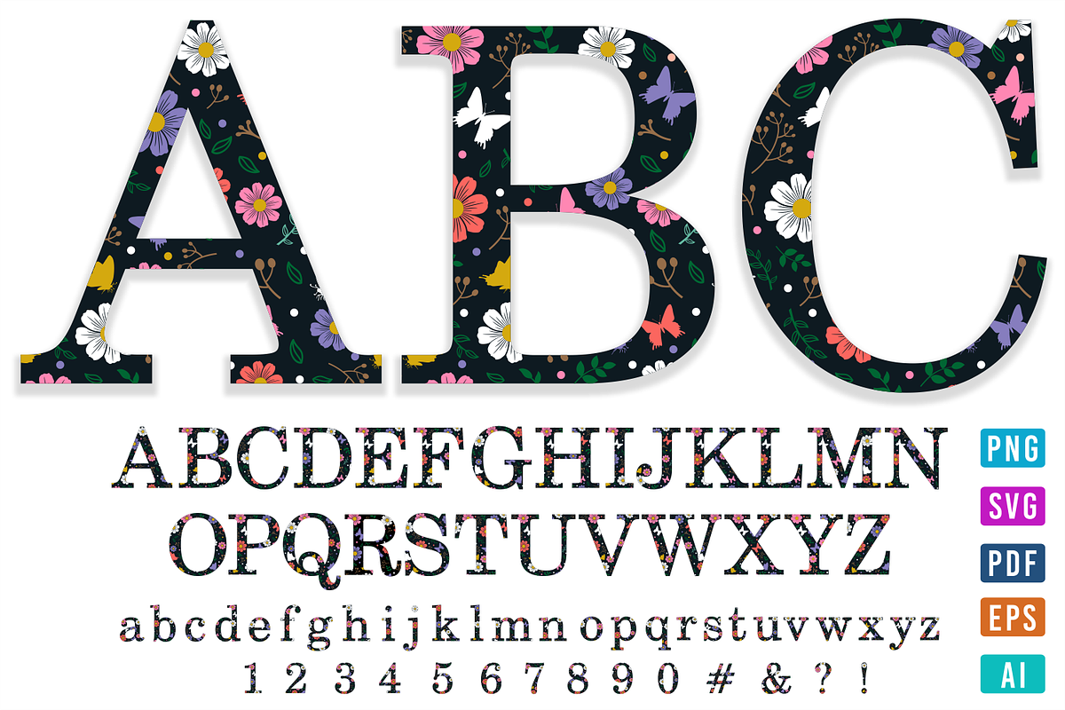 Floral Alphabet, Floral Font SVG, an Object Graphic by D2PUTRI (Photo 8 of 31)
