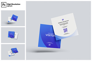 Square Visitor Badge Card Mockup