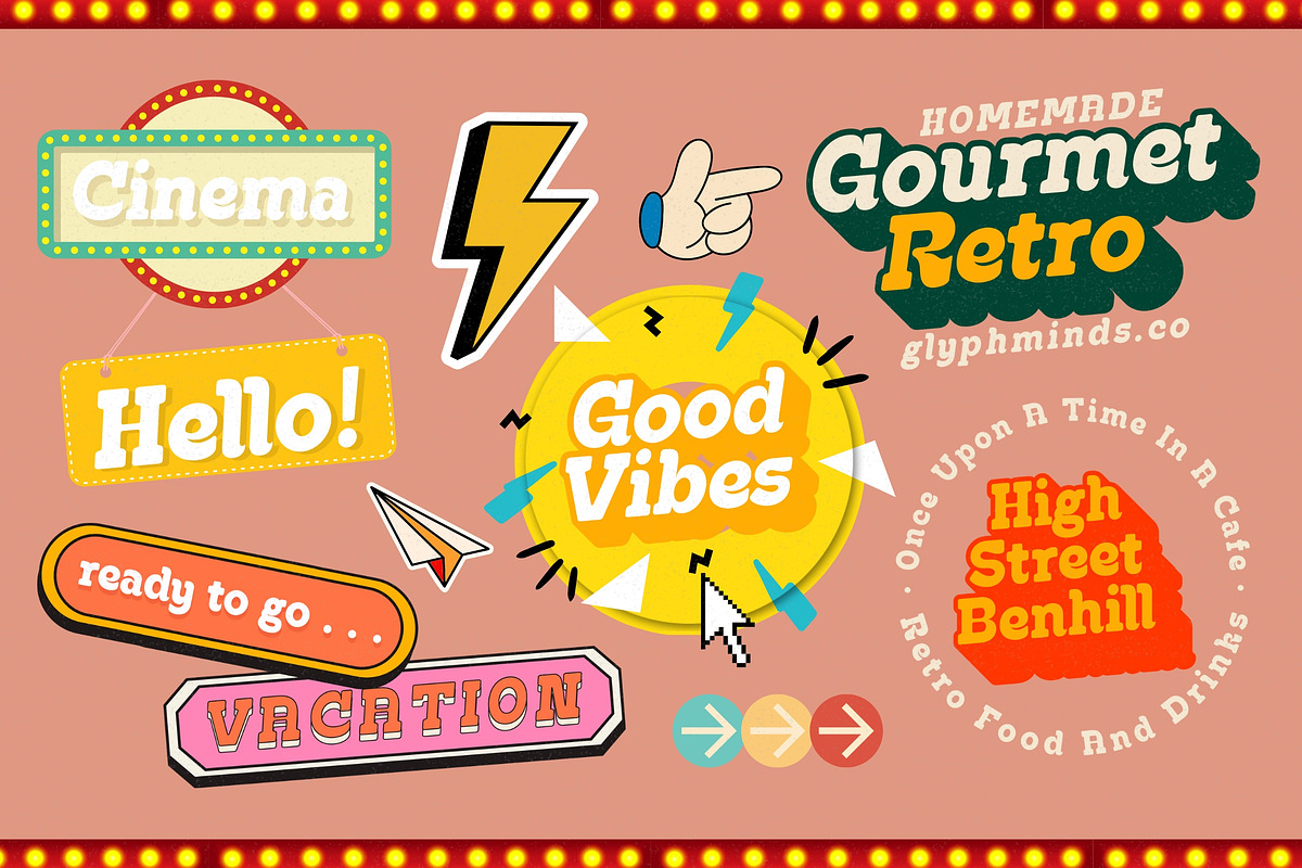 Jocked - Fun Retro Display Font, a Font by Glyphminds Studios (Photo 4 of 13)