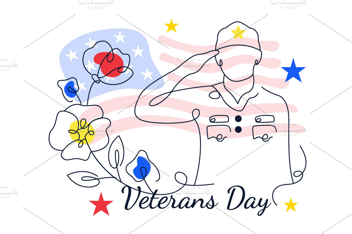 6 Happy Veterans Day Illustration, a Person Illustration by denayunebgt (Photo 3 of 3)