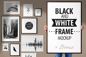 BLACK AND WHITE FRAME MOCKUP