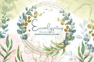 Watercolor Eucalyptus SET