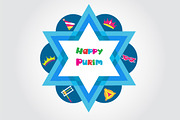 Happy Purim - 3 vector cards, a Decorative Illustration by zoya (Thumbnail 3 of 3)